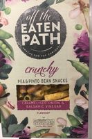 Off the Eaten Path Crunchy pea & pinto bean snacks caramelised onion & balsamic vinegar