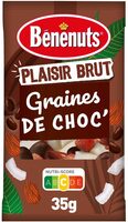 Bénénuts Plaisir brut Graines de choc' amandes, noix de coco & croustillants au chocolat