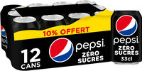 Pepsi Zéro sucres 10% offert 12 x 33 cl