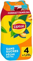 Lipton Ice Tea saveur pêche sans sucres format familial 4 x 1,25 L