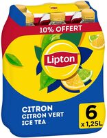 Lipton Ice Tea saveur citron citron vert 6 x 1,25 L dont 10% offert