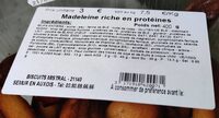 Madeleine riche en protéines