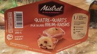 QUATRE QUARTS RHUM RAISINS 280 gr