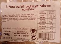 6 pains au lait boulanger natures scarifiés