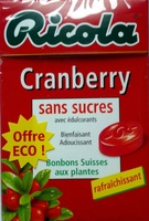 Cranberry sans sucres avec édulcolorant