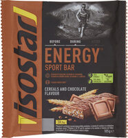 Energy sport bar cereals and chocolate flavour