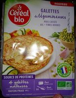 Galettes de légumineuses (pois cassés, ail, fines herbes)