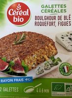 Galettes céréales boulghour de blé, roquefort, figues