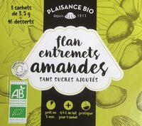 Entremet non sucre amande 8x1/4litre 40g Nature&Aliments