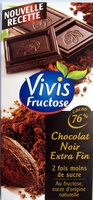 Chocolat noir extra fin au fructose