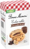 Cookies sablés cœur noisettes chocolat