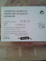 Terrine canard au poivre vert