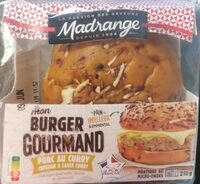 Mon burger gourmand porc au curry cheddar et sauce curry