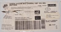 Steak Haché Bio 15% M.G.