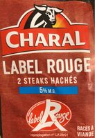Charal label rouge 2 steaks hachés 5% MG
