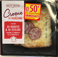 Croque à l'Alsacienne cuisiné au Munster & au Riesling