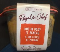 Duo de bœuf et agneau & son écrasé de potiron