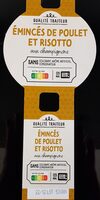 Émincés de poulet et risotto aux champignons
