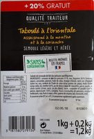 Taboulé à l'orientale (+20% gratuit)