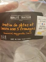 Gratin de pâtes et bacon aux 3 fromages