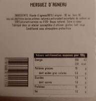 Merguez d'agneau