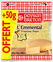 Paysan Breton - L'Emmental Français Râpé - 150 gr + 50gr OFFERT