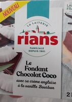 Le fondant chocolat coco rians