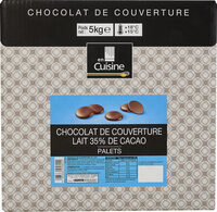 Chocolat de couverture lait 35% de cacao palets