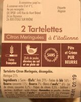 Tartelettes citron meringuées à l’italienne x 2