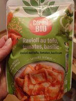 Ravioli au tofu, tomates, basilic
