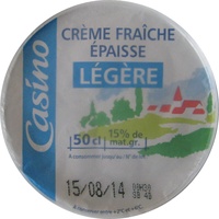 Crème fraîche épaisse légère - 15% de matères grasses