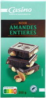 Chocolat noir amandes entières