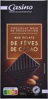 Chocolat noir dégustation éclats de fèves de cacao