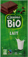 Chocolat lait dégustation bio