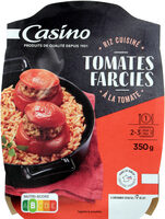 Tomates farcies et riz cuisiné à la tomate