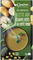 Velouté de légumes et légumes verts au Comté fondu