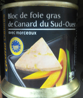 Bloc de foie gras de canard du Sud-Ouest avec morceaux