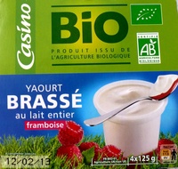 Yaourt brassé au lait entier framboise