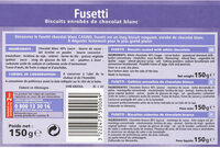 Fusetti au Chocolat Blanc