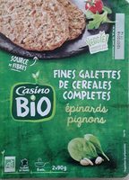 2 Fines galettes de céréales complètes Epinards Pignons BIO