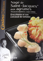 Casino Délices Noix de St Jacques aux agrumes, orecchiette et son concassé de tomates