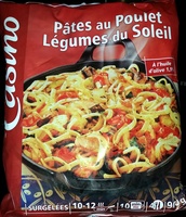 Pates au poulet, légumes du soleil