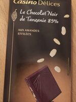 Noir Tanzanie 85% aux amandes effilées intense et croquant