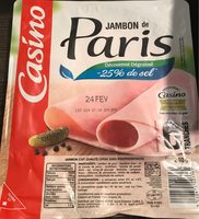 Jambon de Paris découenné dégraissé -25% de sel par rapport à la moyenne des jambons cuits choix du marché