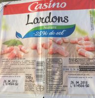Lardons nature 25% de sel en moins