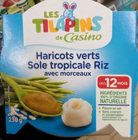 Haricots verts Sole tropicale Riz avec morceaux