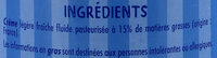 Crème fleurette légère 15% de matières grasses