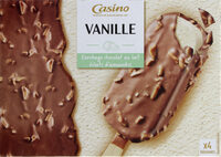 Maxi bâtonnets vanille enrobage chocolat au lait éclats d'amandes x4