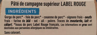 Pâté de campagne breton label rouge IGP