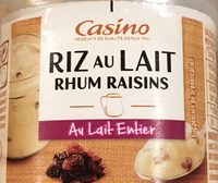 RIZ AU LAIT rhum raisins au lait entier